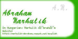 abraham marhulik business card